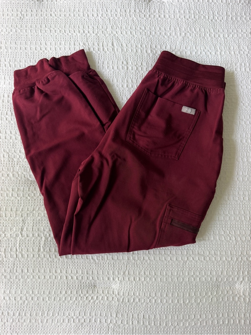 FIGS Zamora Jogger Scrub Pants Burgundy Small Petite